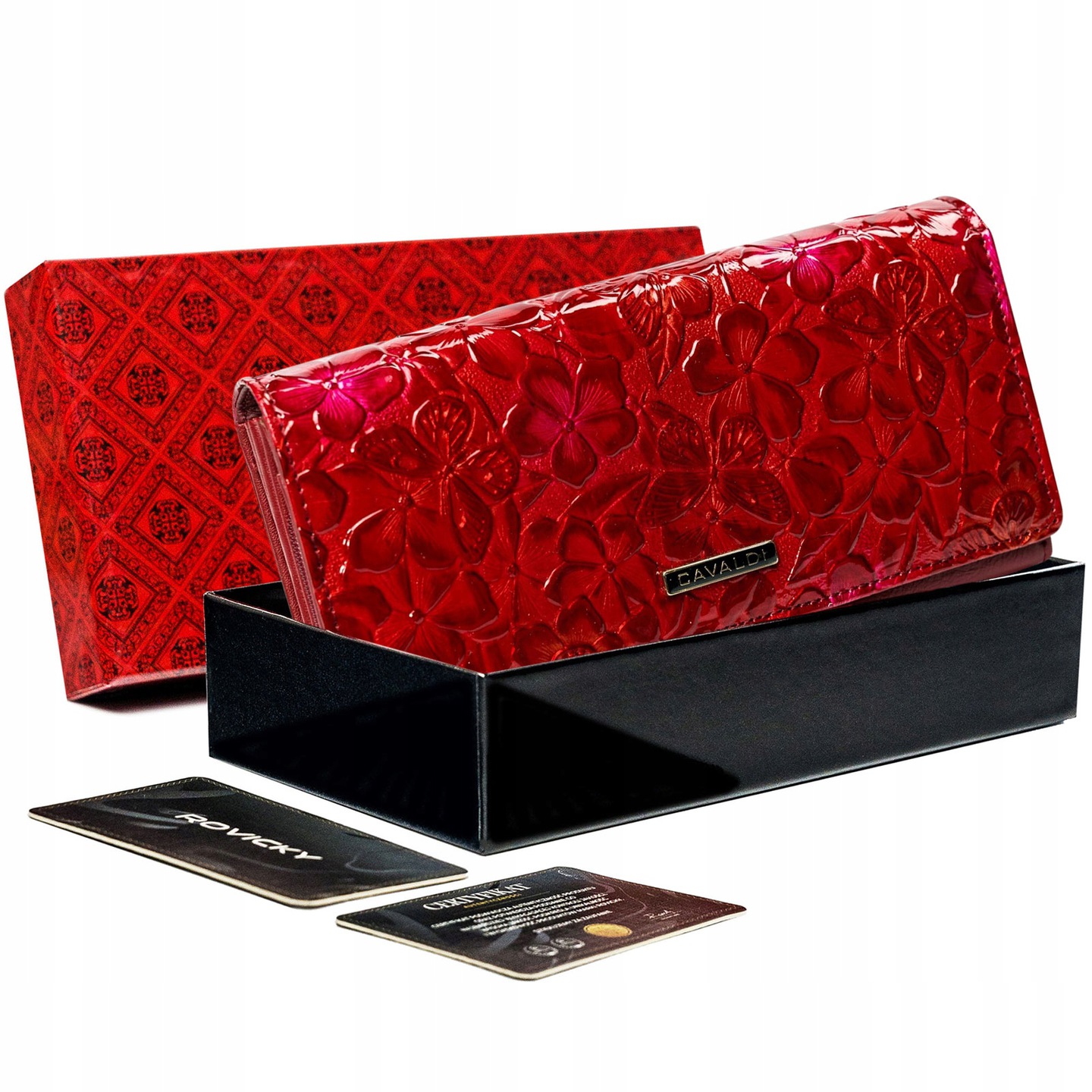 

Lakierowany Mały Czerwony Portfel Cavaldi Damski