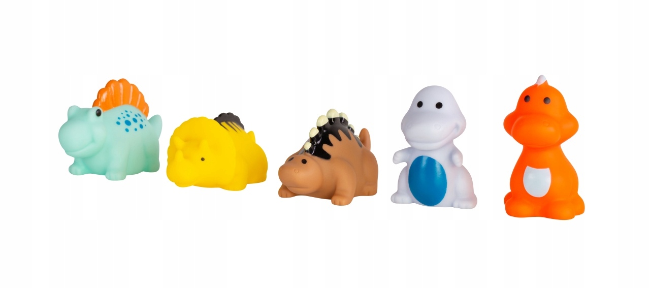 ZABAWKI KĄPIELOWE GUMOWE ZABAWKI DO KĄPIELI EKIPA DINOZAURÓW AKUKU 5 szt. Marka Akuku