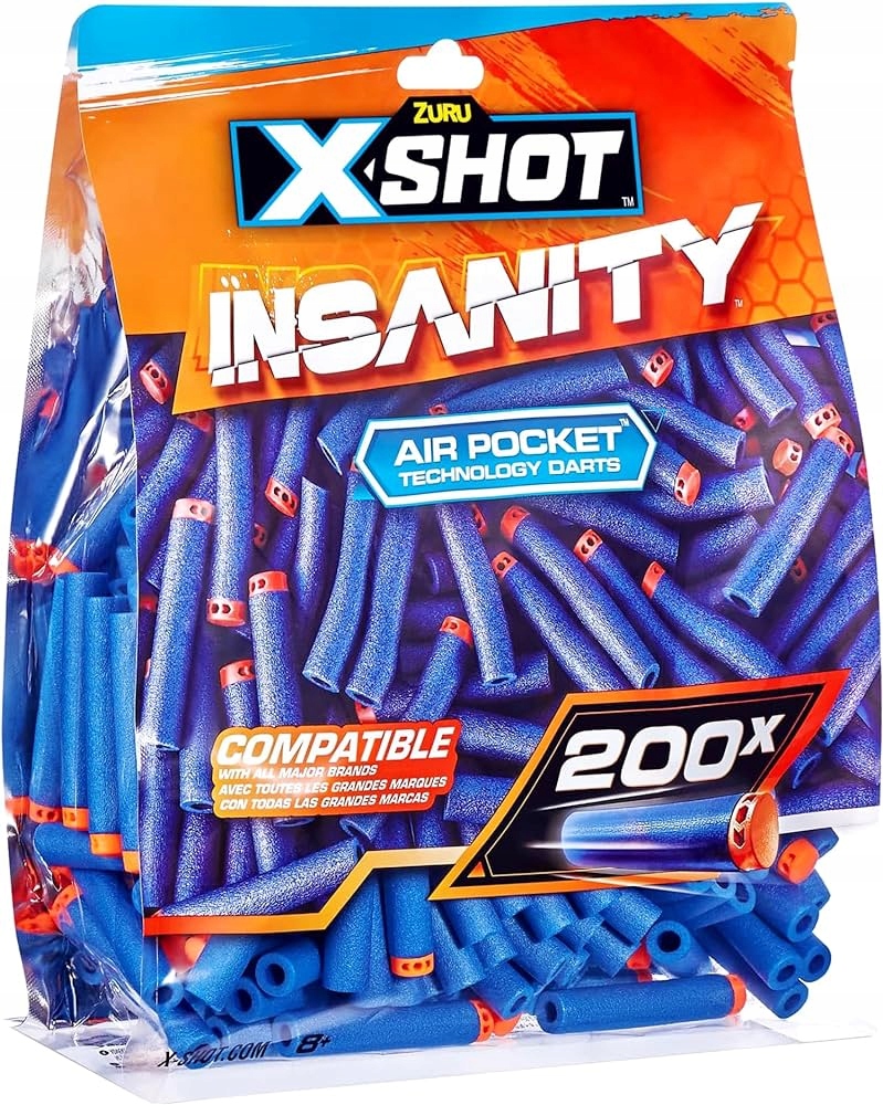 X-SHOT ZESTAW STRZAŁKEK INSANITY 200 STRZAŁEK PACZKA 36624 EAN (GTIN) 4894680028128