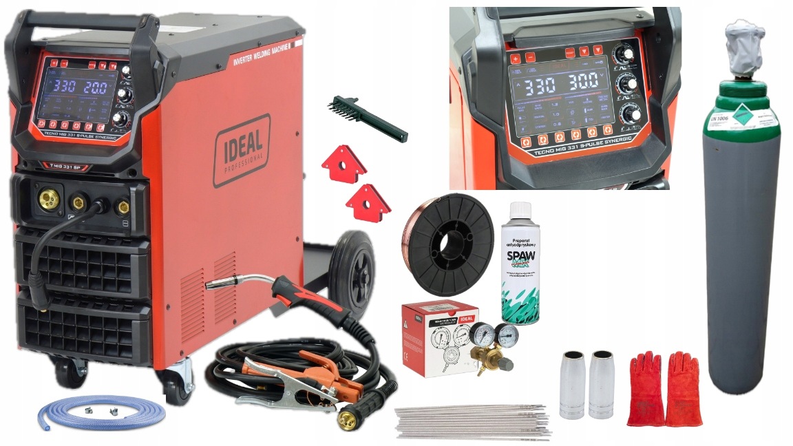 Spawarka Migomat Ideal Tecno Mig 331 S-pulse Synergia Zestaw Butla