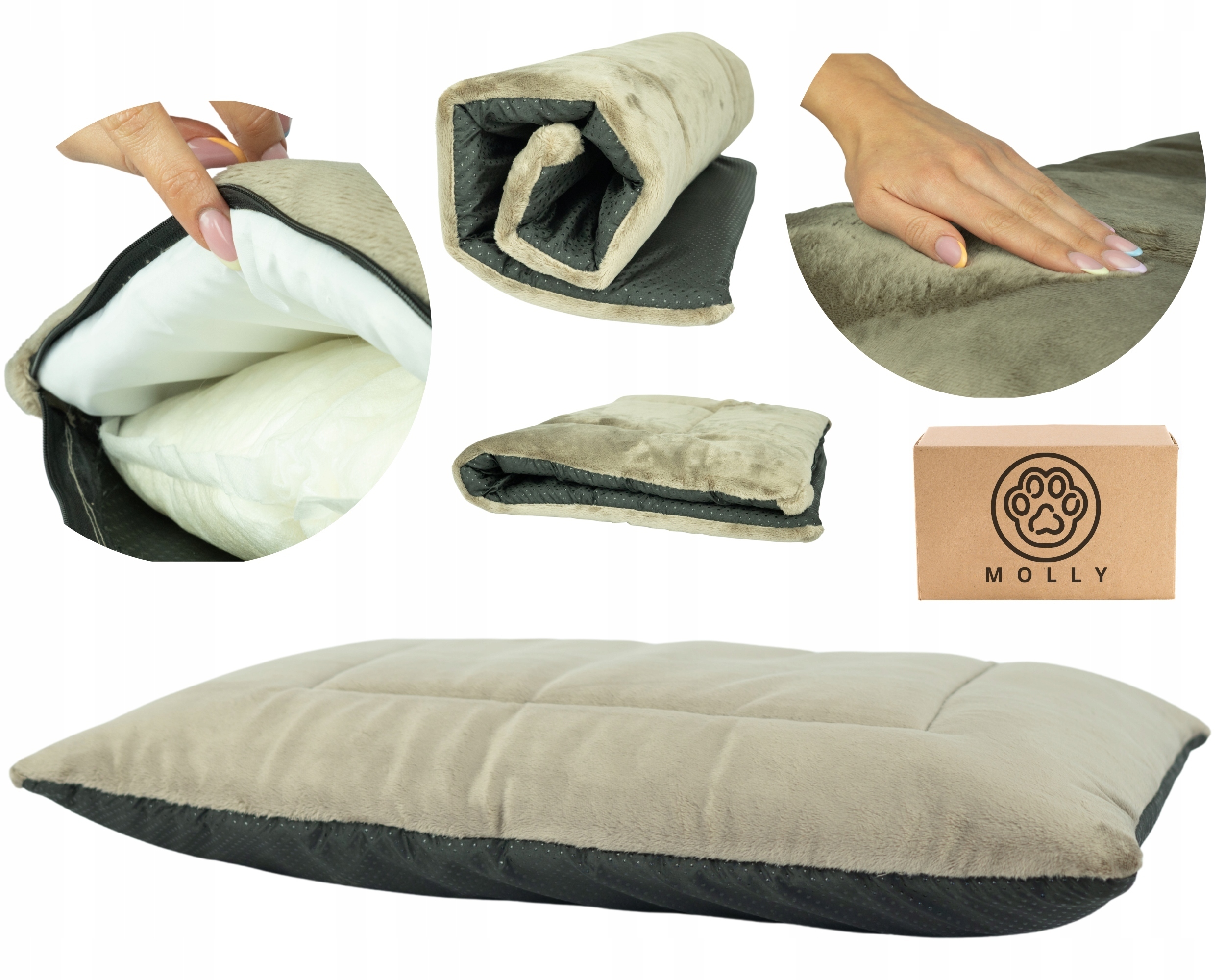 Levně Pelíšek pro psa Plushový, postel na spaní, Velur, velký, Premium 100x70cm, velikost XXL