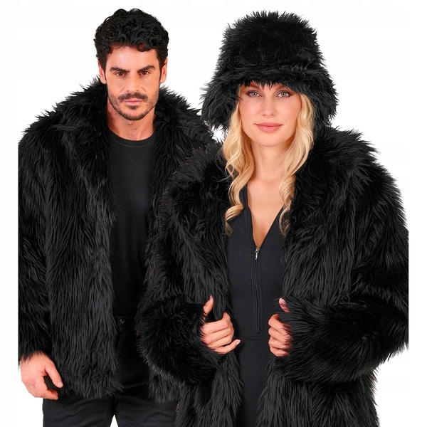 Kostým Bunda Kožíšek Černá Pro Dospělé Disco Karneval L/XL