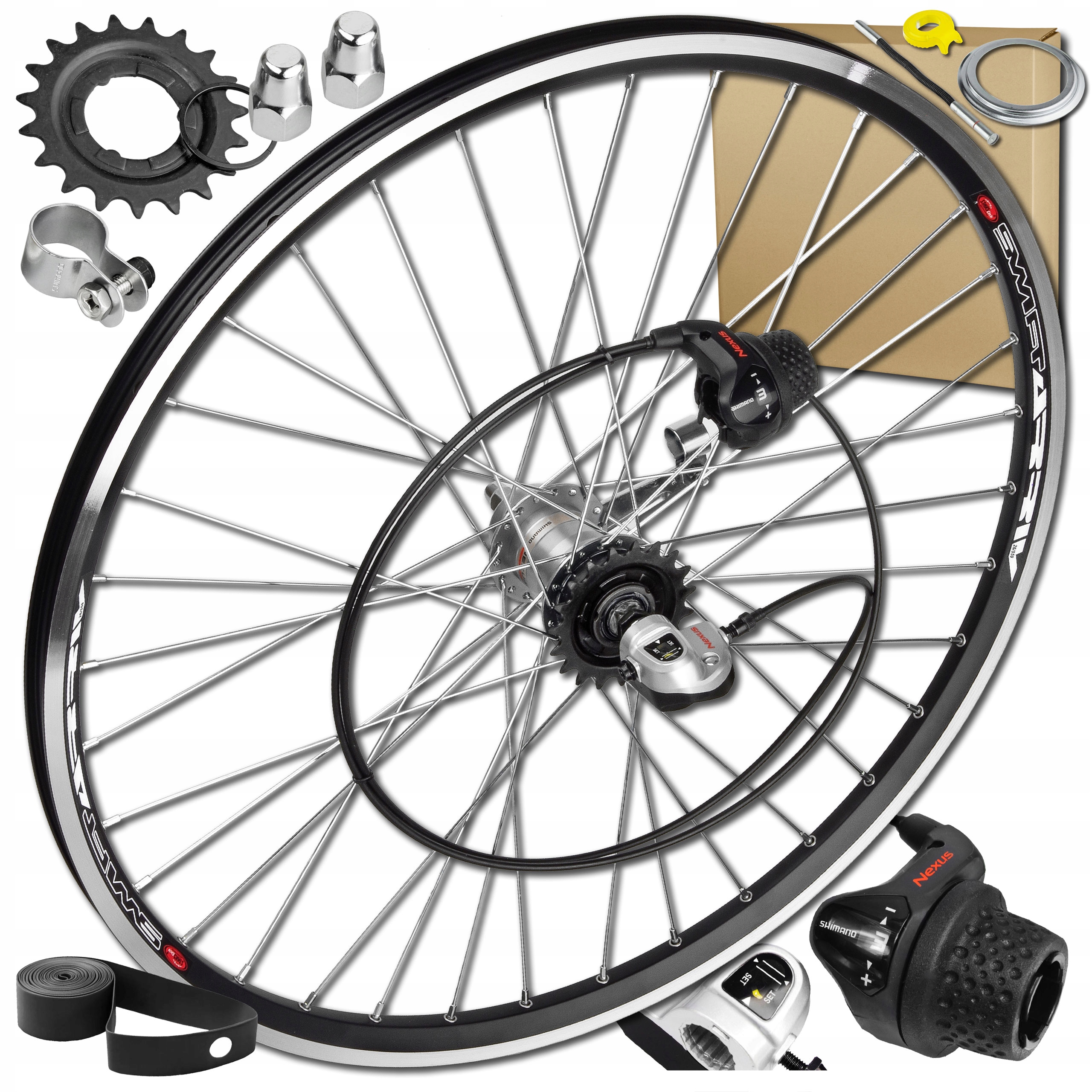 Koło Rowerowe 28" 622x19 Shimano Nexus 3 Biegi Z Manetką Nitowane Komplet