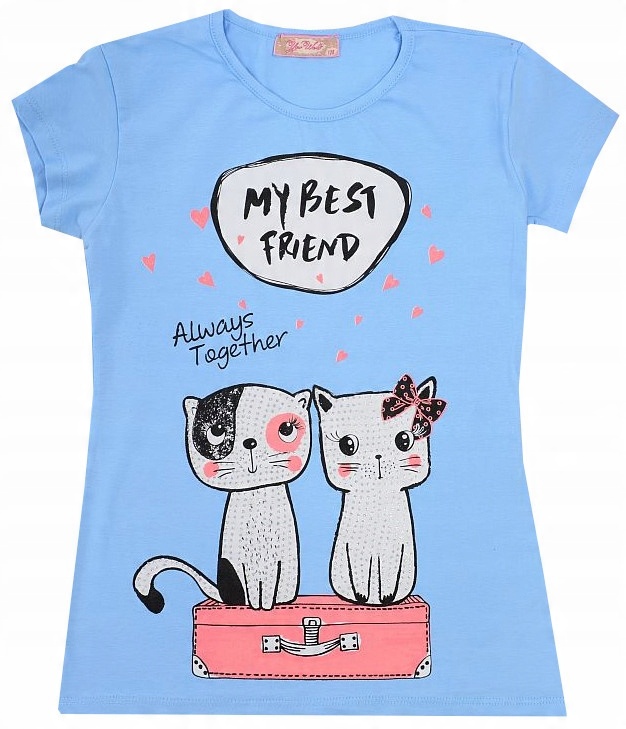 

Bluzka T-shirt Bawełna Koty brokat 164 H302Ł