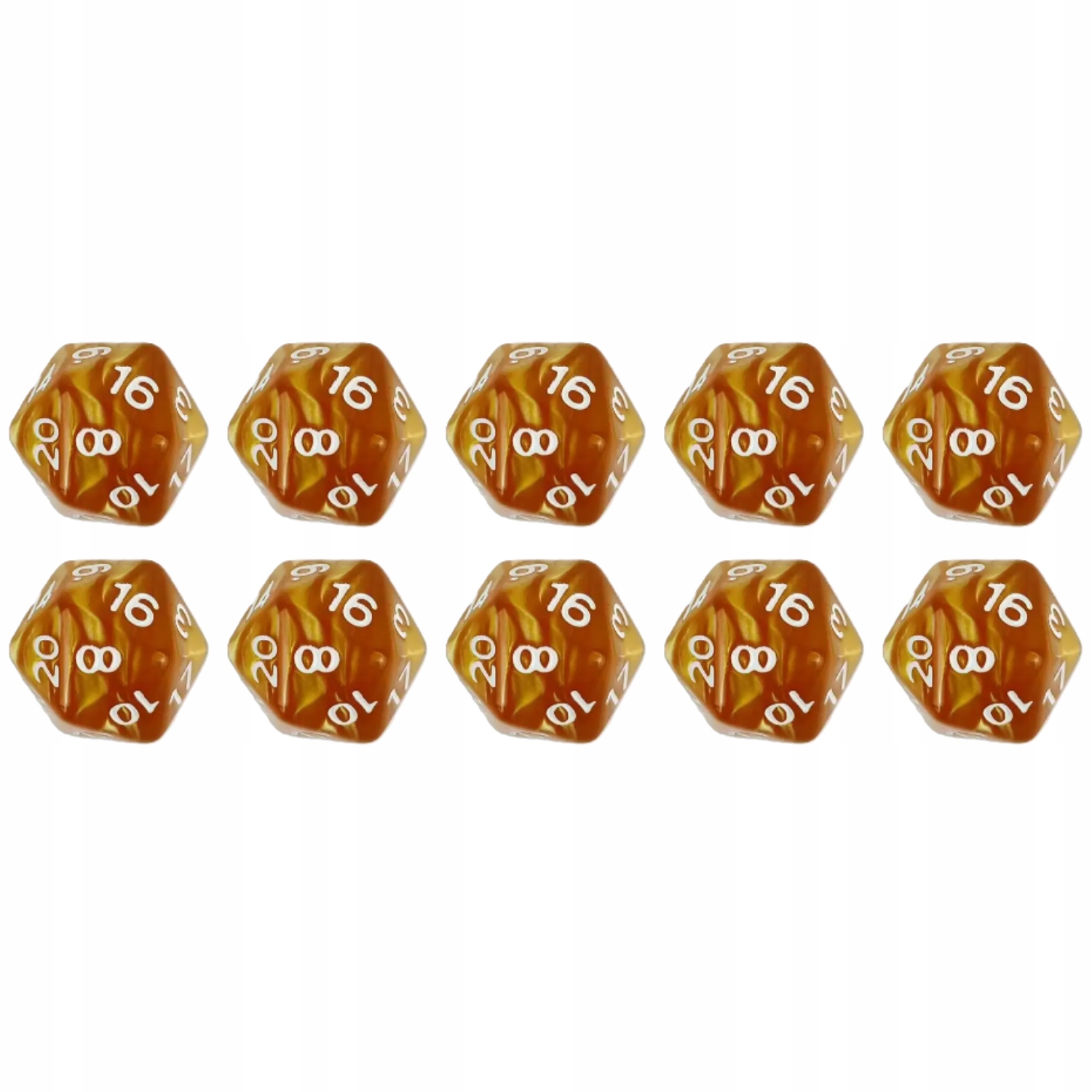 ZESTAW 10 KOSTEK K20 RPG ANIELSKI WZROK KOŚĆ DWUDZIESTOŚCIENNA