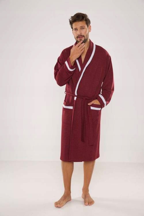 Pánský župan De Lafense 564 Bruno bordový, elegantní