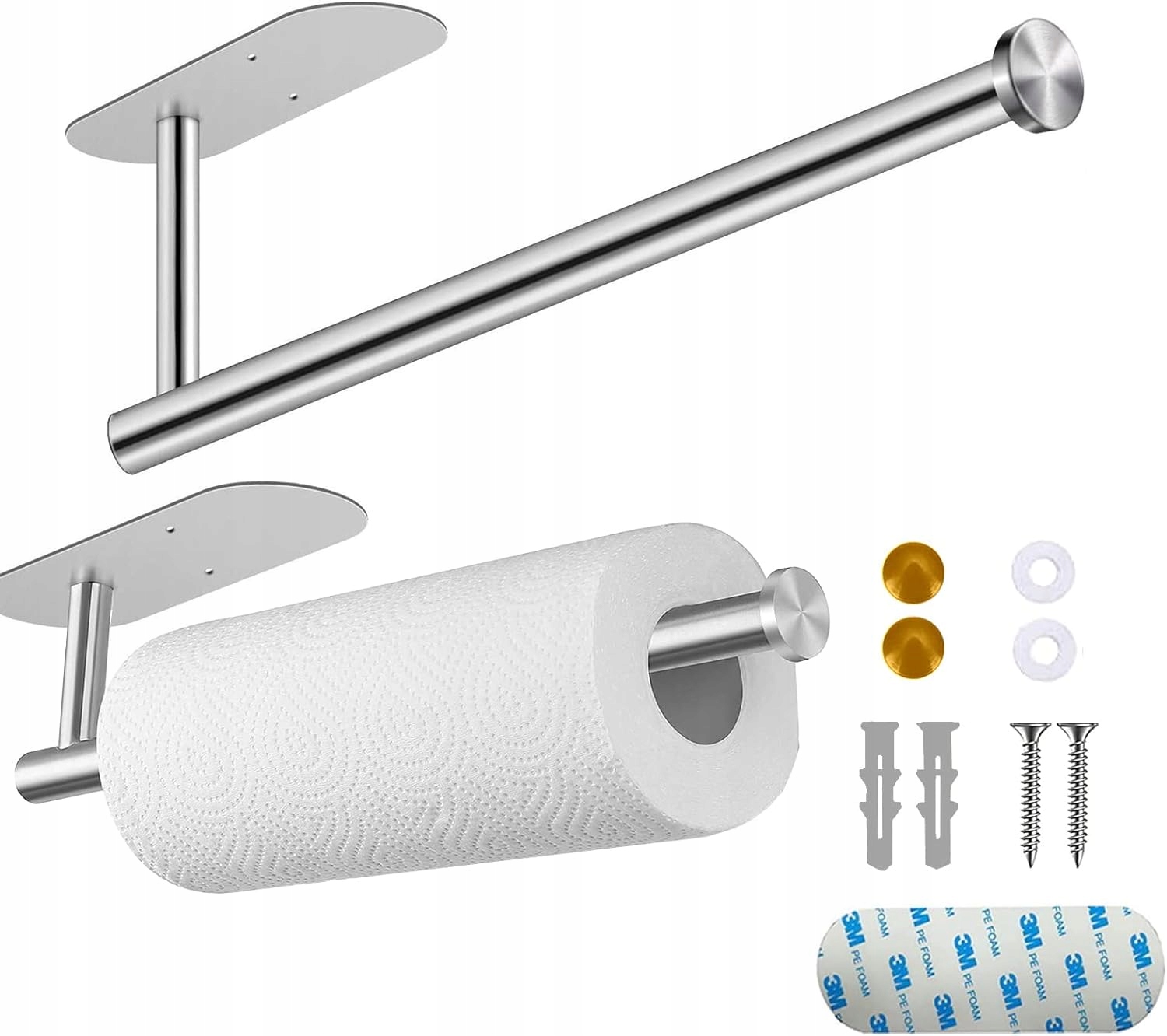 UCHWYT WIESZAK NA RĘCZNIK PAPIEROWY KUCHENNY SAMOPRZYLEPNY SZARY LOFT