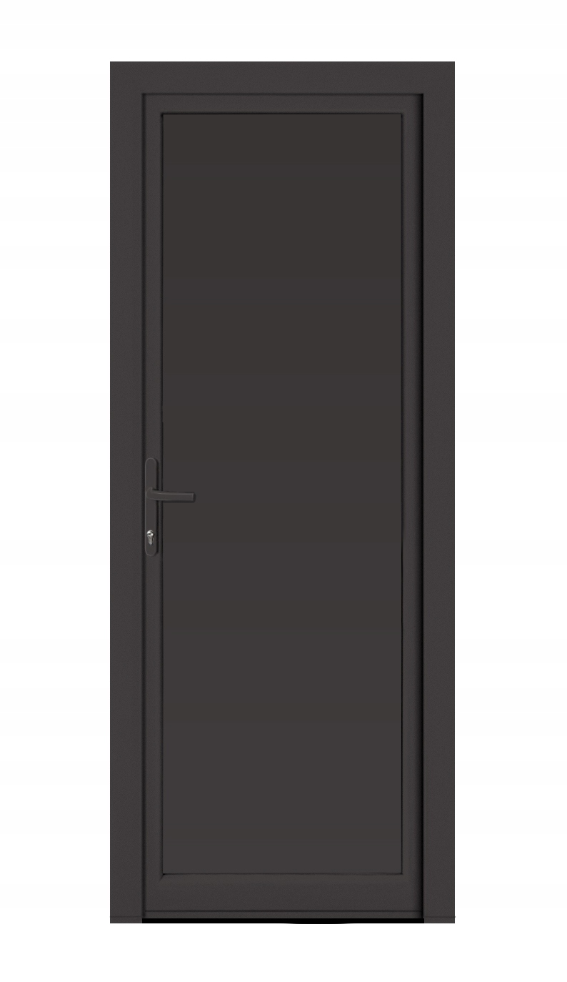 Drzwi zewnętrzne Antracyt Pcv 800x2000, 80x200 Lewe techniczne 76mm, Panel
