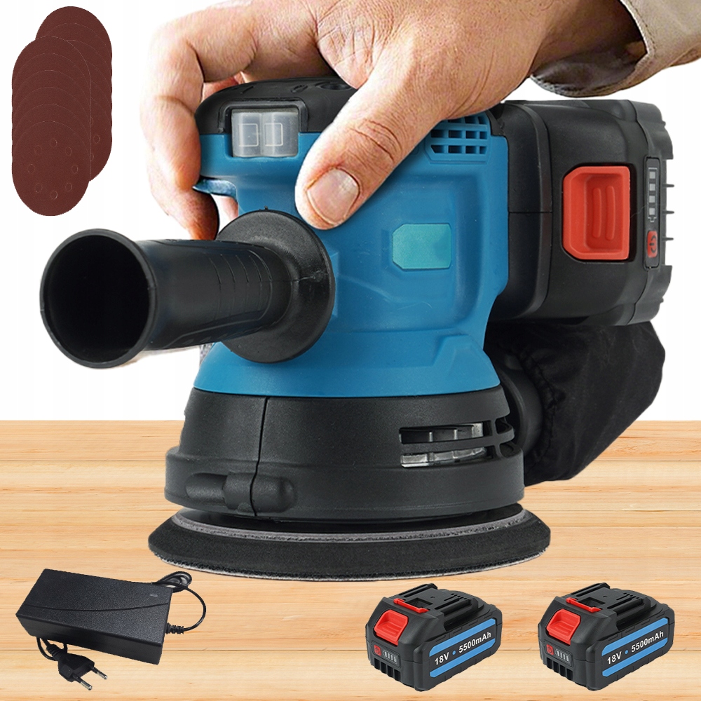 18V Bezdrátová Oscilační Bruska 125 MM Pro Renovaci Nábytku A Automobilů