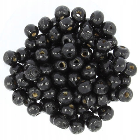 Koraliki Drewniane Drewno Kula Czarny 6mm 300szt