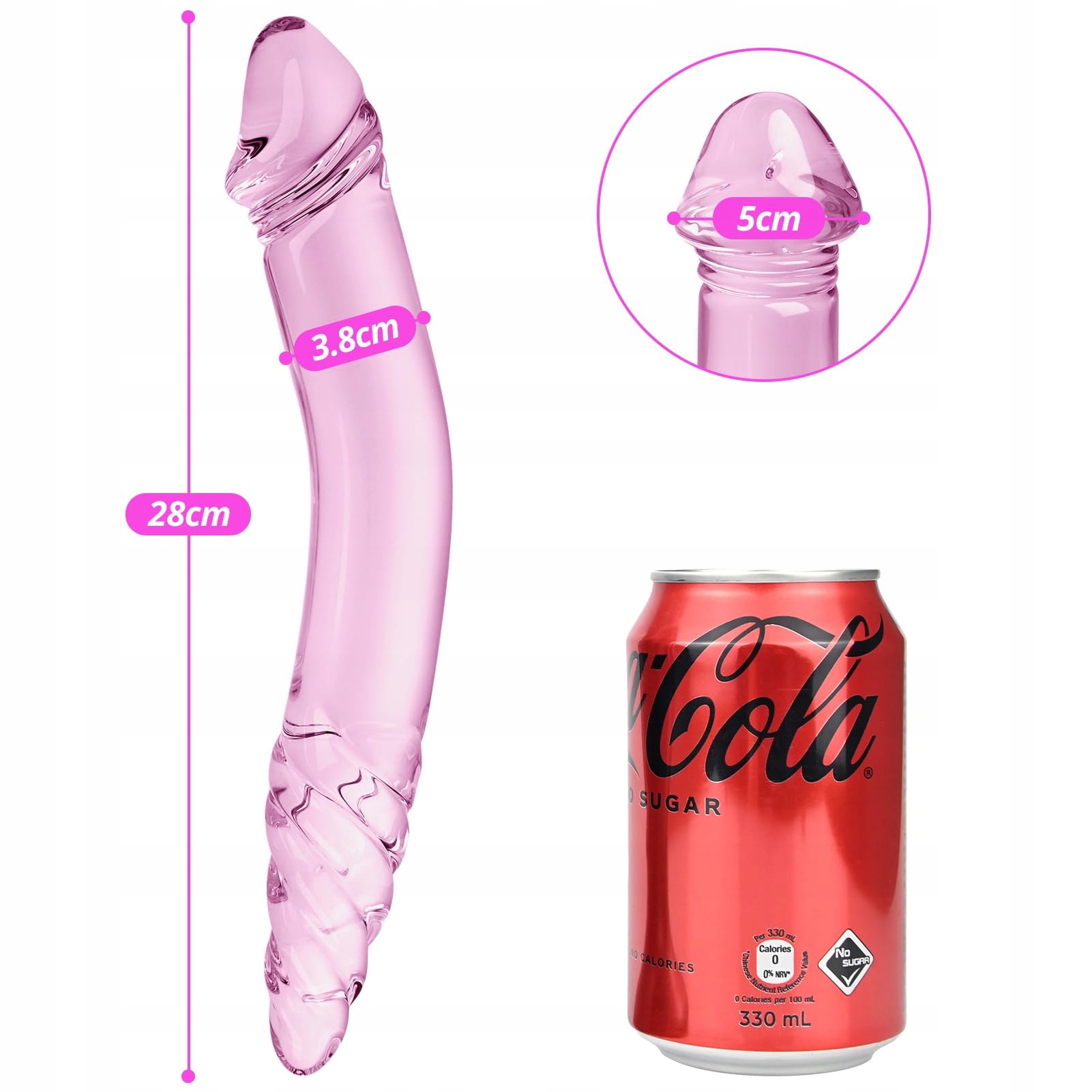 ROLUCK Szklany Dildo Podwójny Kryształowy Penis Analny — miniatura 4