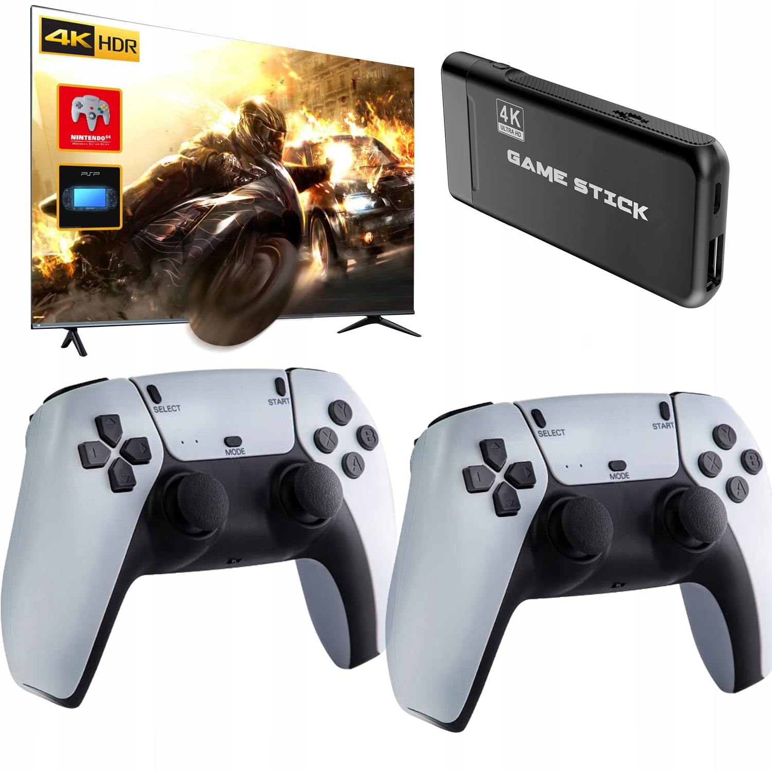 Konsola Retro Gra Telewizyjna Emulator 2 Pady Karta 64GB 20000 Gier