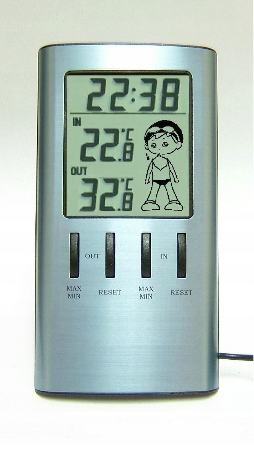 Termometr z zegarem i pogodynką - 211