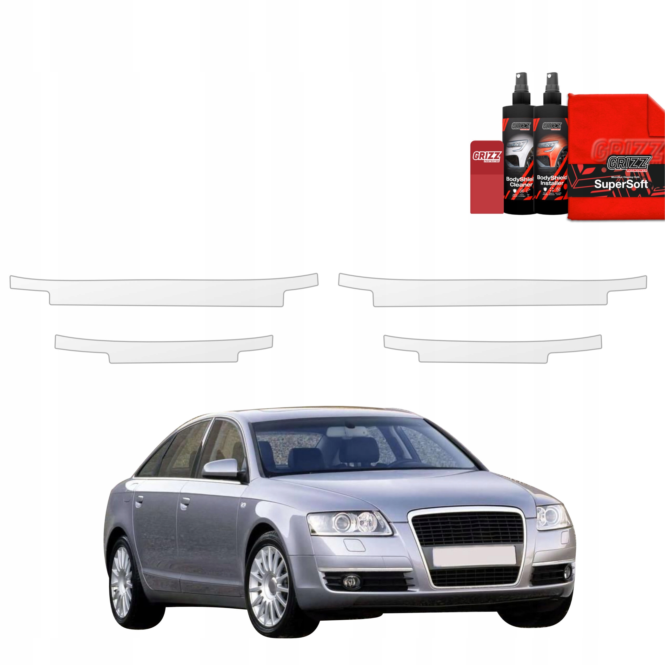 4v1 Fólie Ppf dýha na prahy pro Audi A6 C6 Sedan 4D (2004-2008)
