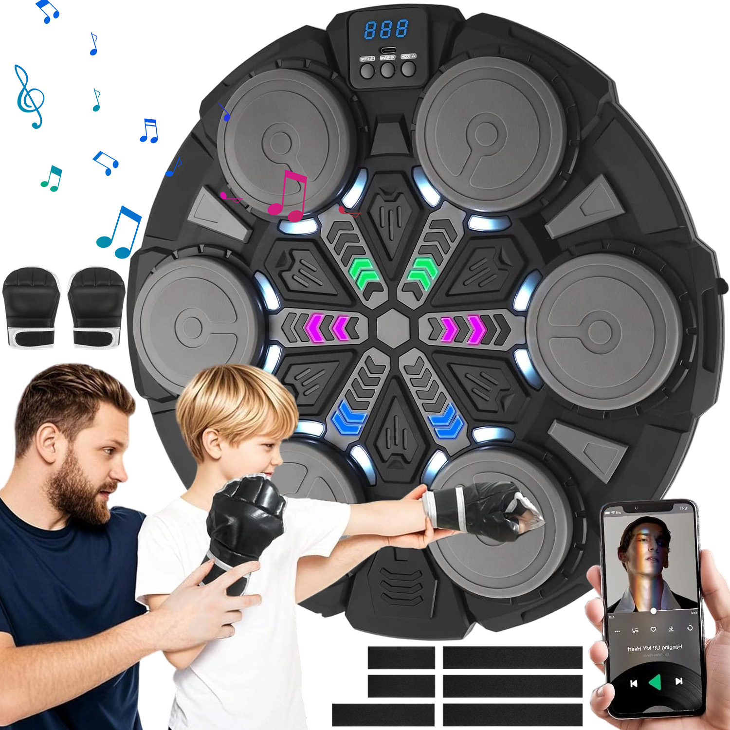 Bluetooth Tréninková Boxovací Deska Na Zeď S Hudební Tabulí Pro Děti