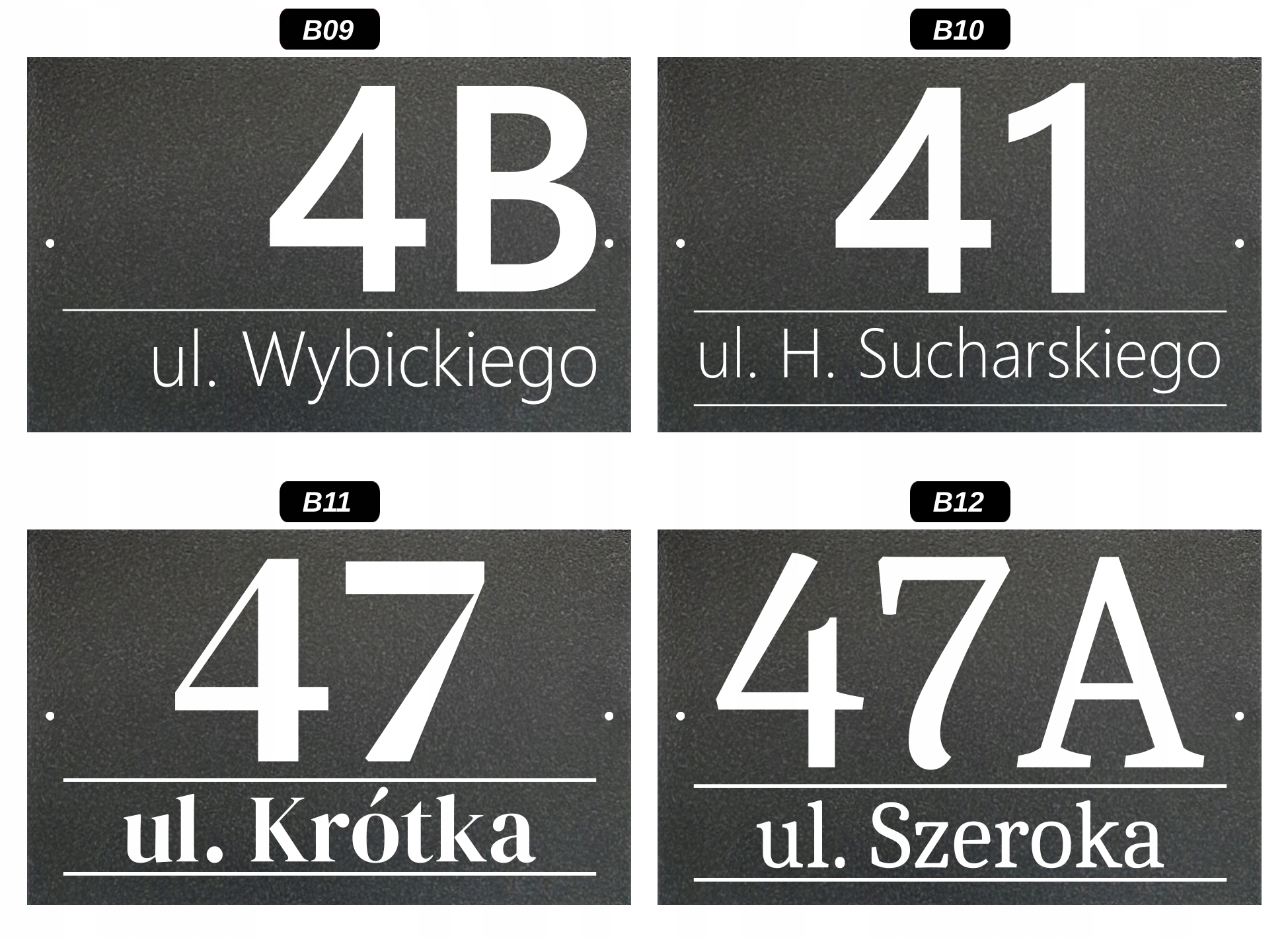 Tabliczka Adresowa GRAFIT Duża - METALOWA - UV Wysokość produktu 20 cm