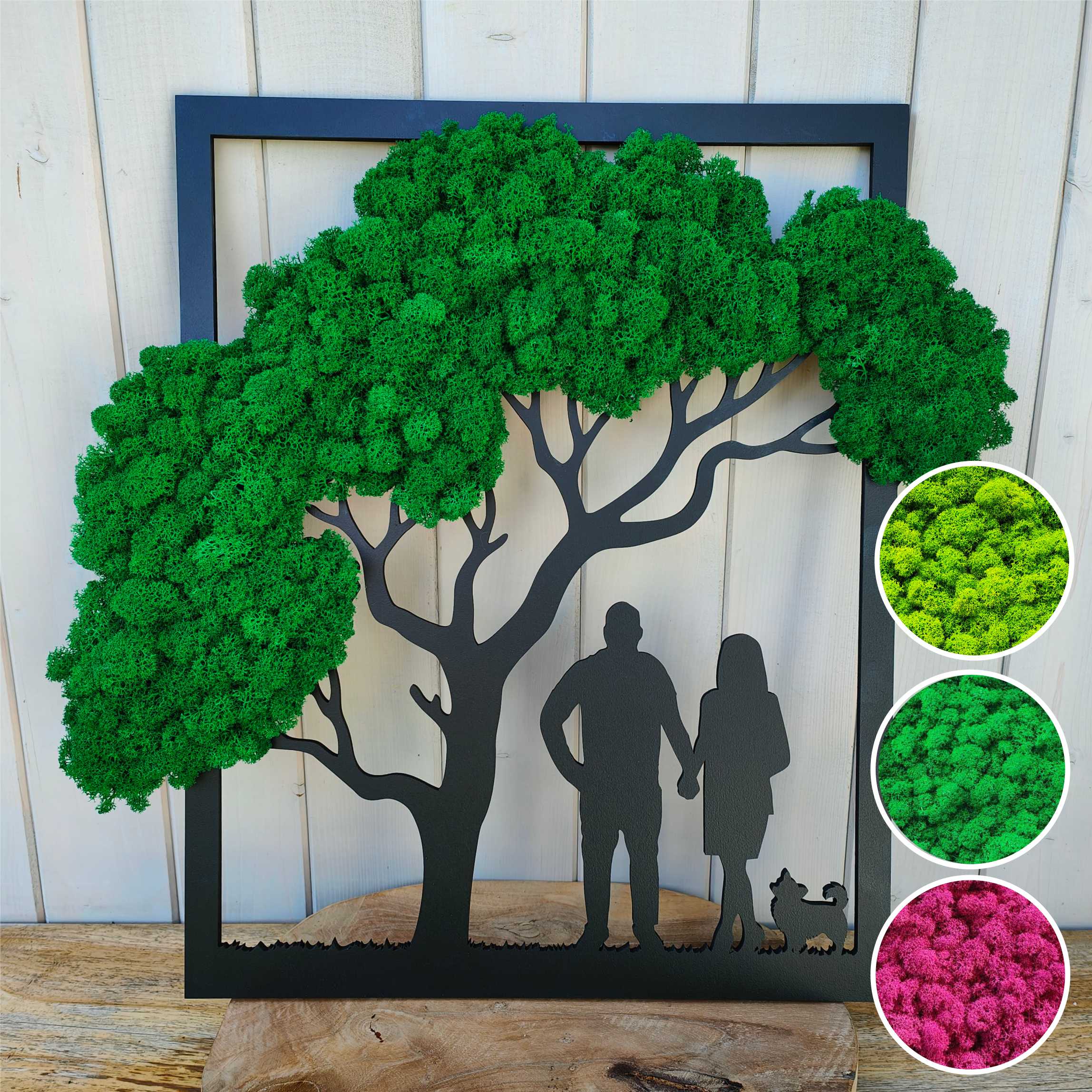 DRZEWO z mchem chrobotkiem z rodziną RODZINA 30cm mech chrobotek PROJEKT Wysokość produktu 30 cm