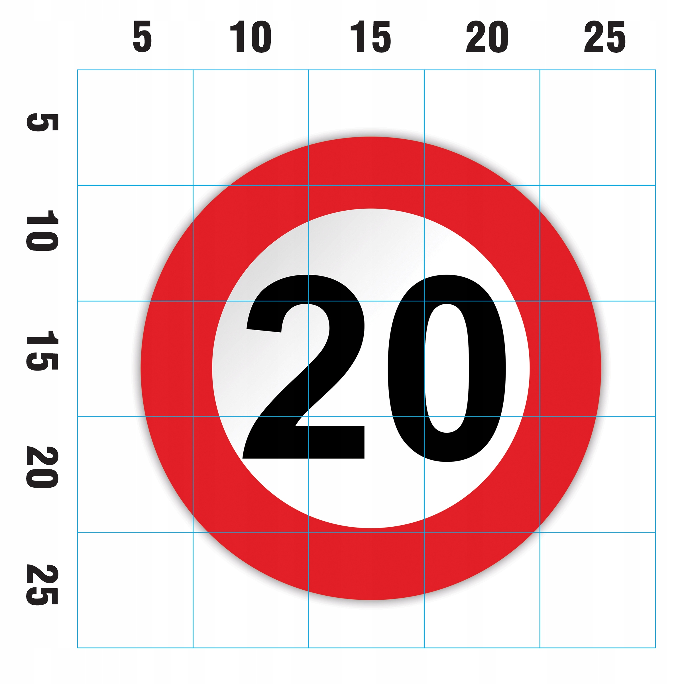 OGRANICZENIE PRĘDKOŚCI 20 km/h NAKLEJKA ODBLASKOWA Producent Odblaskowo