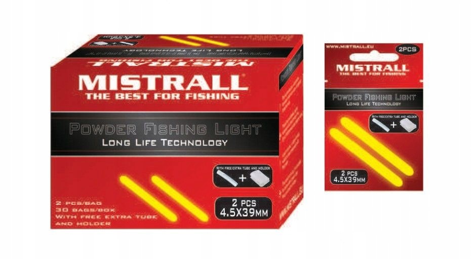 Świetliki 4,5x39mm Nasadki świecące z uchwytem do wędki Mistrall 1op