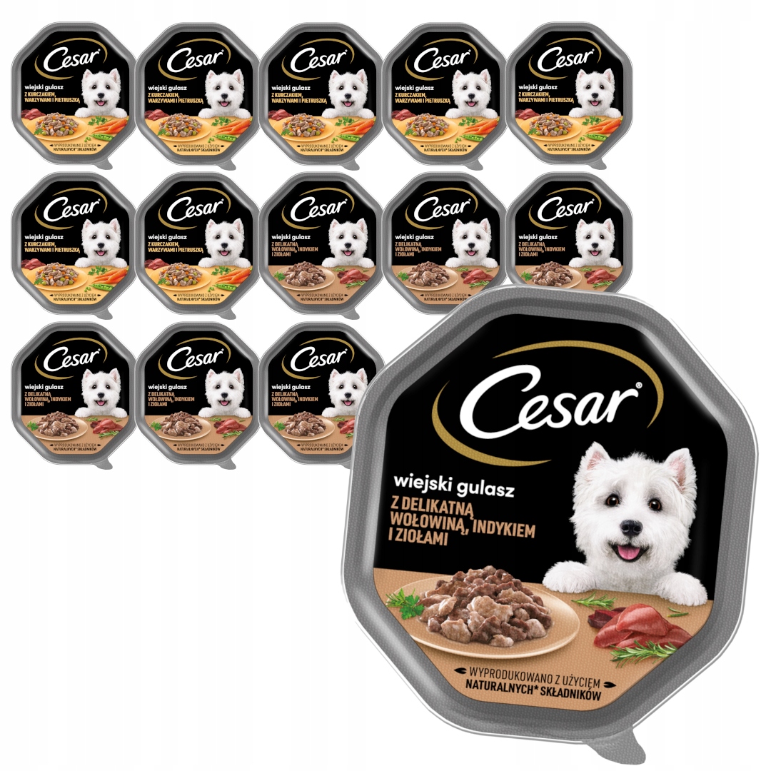 Cesar Miska 14x150g Vlhké Krmivo pro dospělé psy v omáčce Mix Chutí