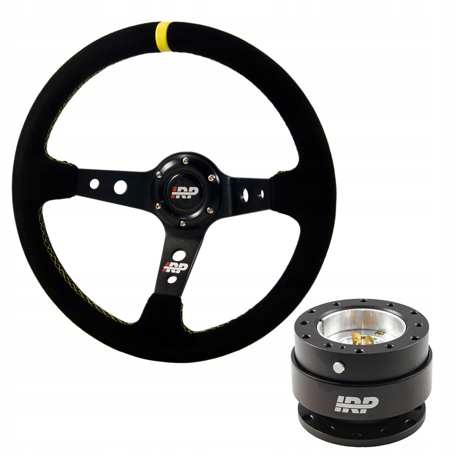 Semišový rallyový volant 350/90 mm naba Quick Release Irp