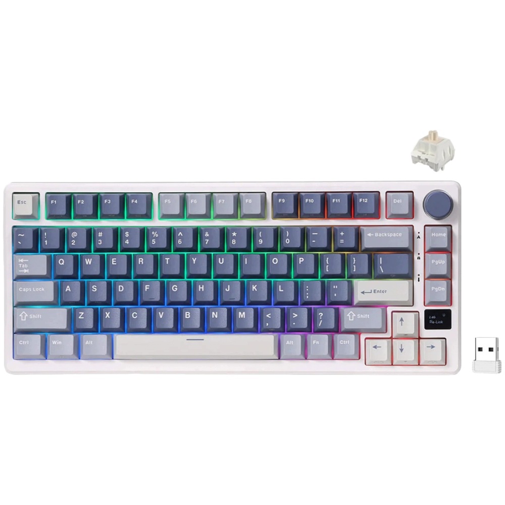 ROYAL KLUDGE RK-M75 Ocean Blue Gaming Keyboard Beige switch