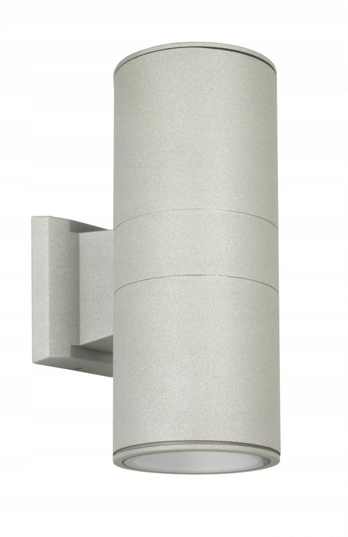 Venkovní nástěnné svítidlo tuba nahoru a dolů, stříbrná, E27, vodotěsné na terasu