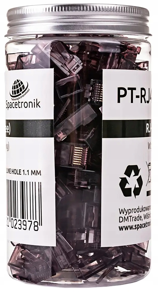 100 x Wtyki RJ45 Przelotowe CAT 6 UTP Złącze LAN RJ-45 Pass Through PUDEŁKO Stan opakowania oryginalne