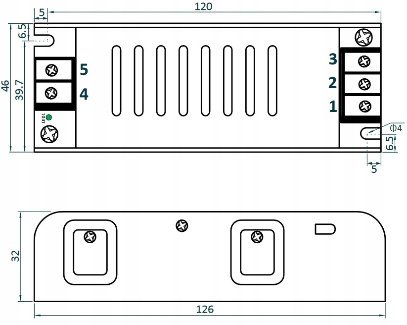 ZASILACZ MODUŁOWY 12V 3.3A 40W DO TAŚM LED MONTAŻOWY EAN (GTIN) 5902135124543