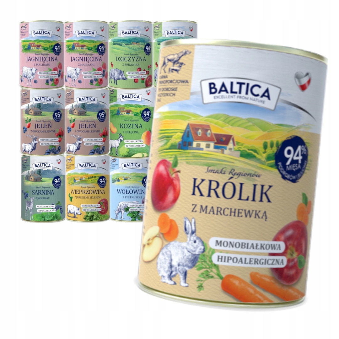 Levně Baltica Mix Chutí bez drůbeže 12x400 g Bezobilné Vlhké Krmivo pro psy