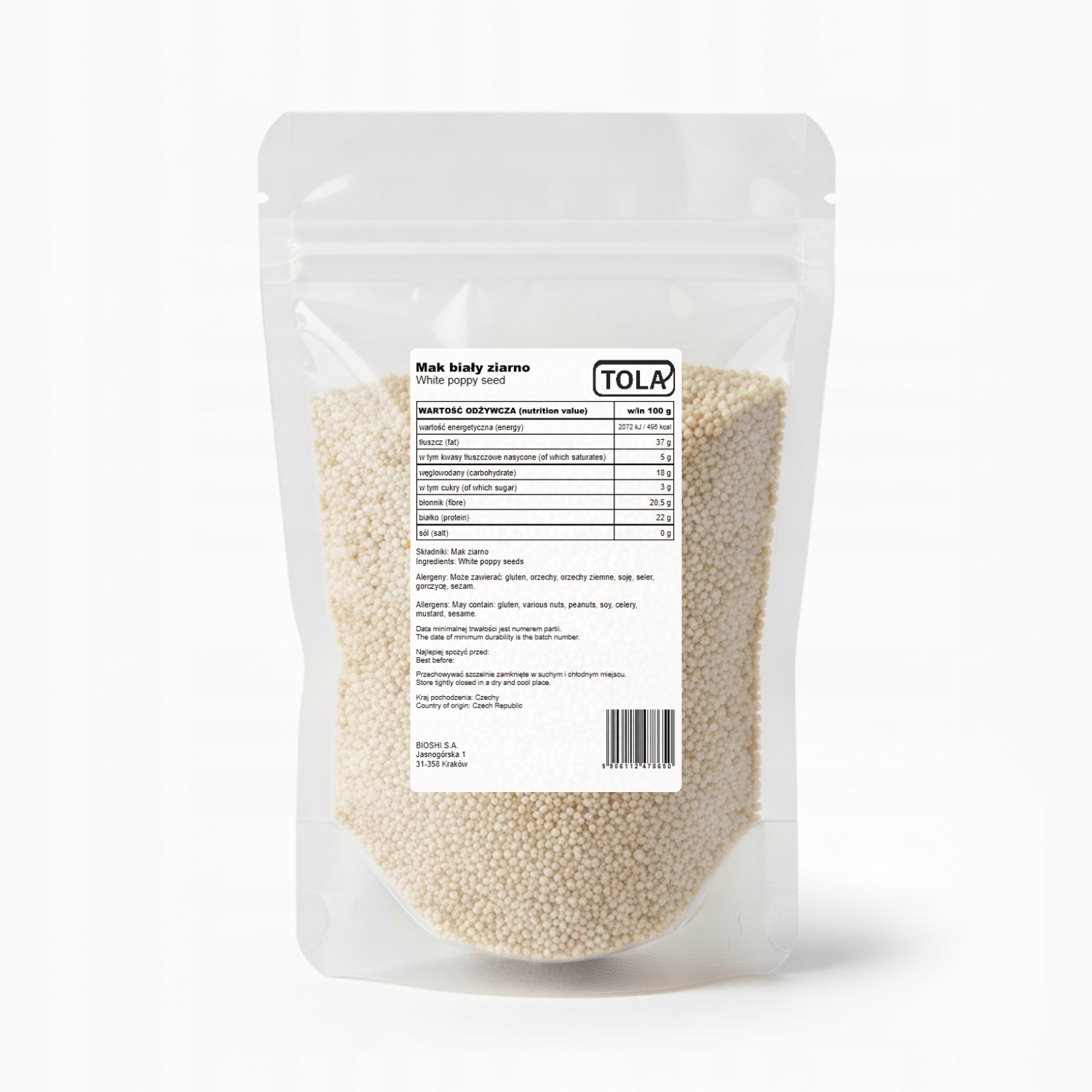 Levně Přírodní bílé zrno 5 kg – pro pečení, vysoká kvalita Tola