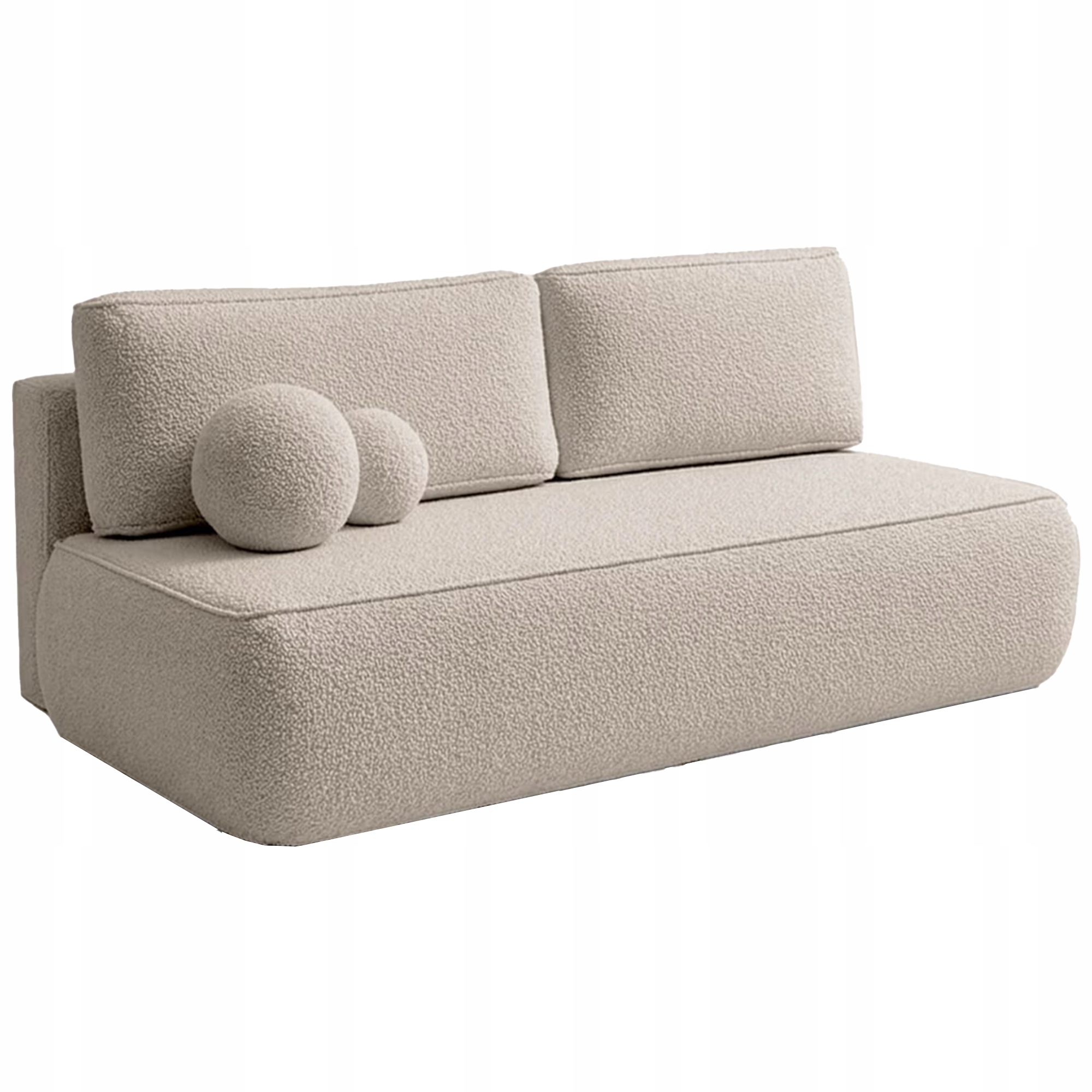 Sofa Rozkładana Kanapa z Funkcją Spania Dwuosobowa Do Salonu Beżowa Arveto