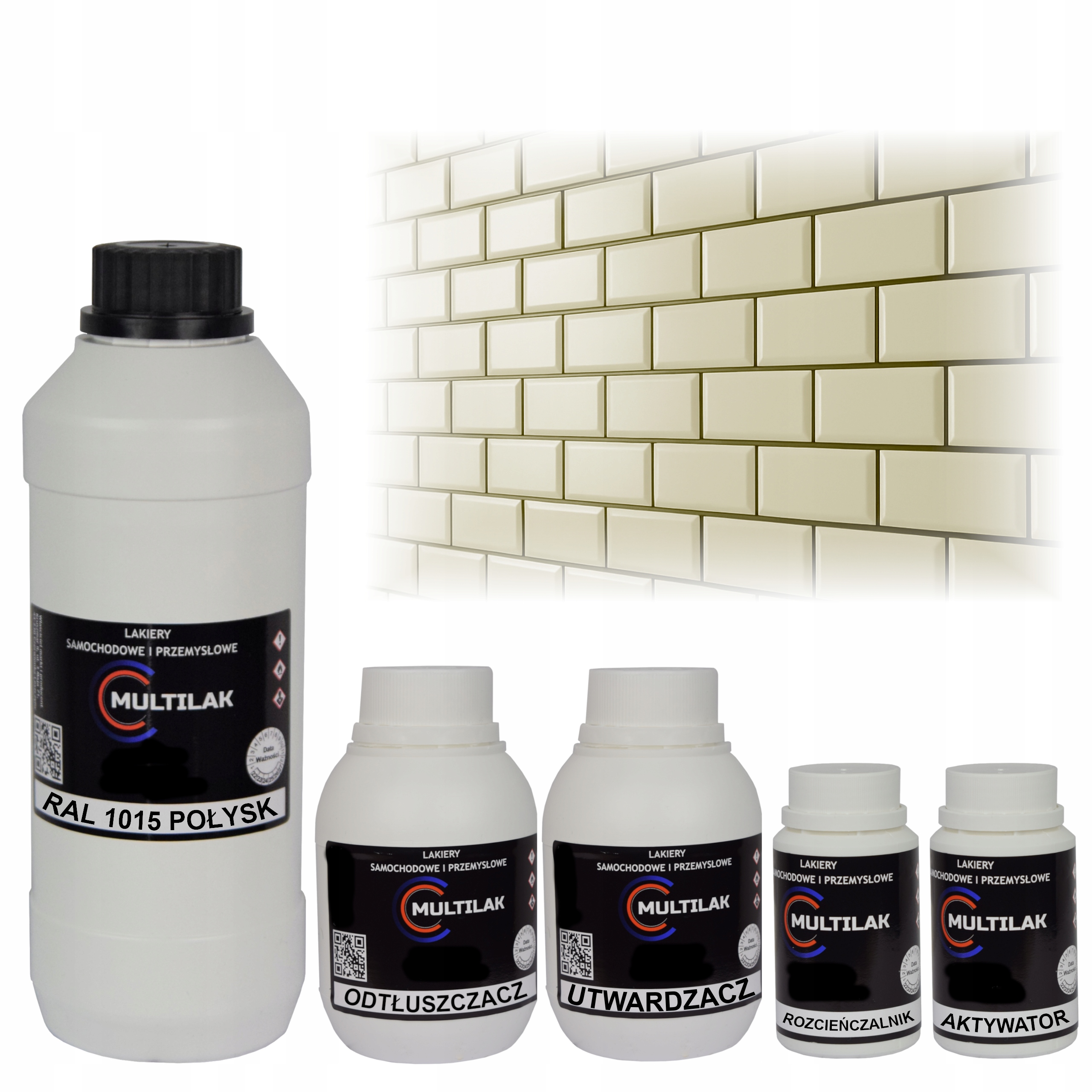 Lak farba Ral 1015 na glazúru dlaždíc a dlaždíc na valček, štetec 1L Lesk