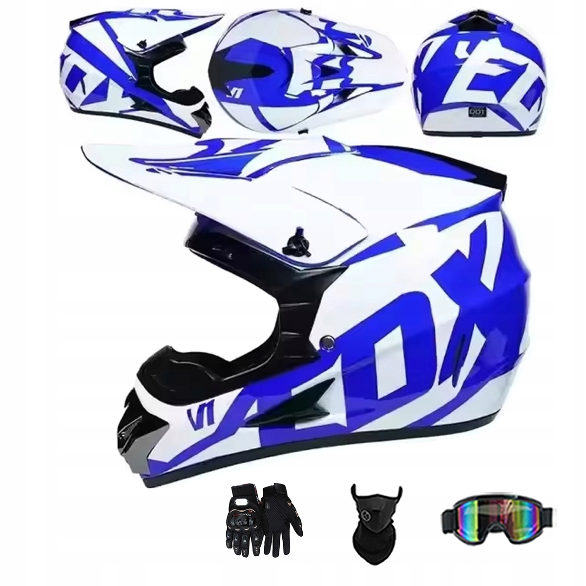 Motocyklová Přilba Crossová Lehká Enduro Quada Brýle Rukavice Maska L