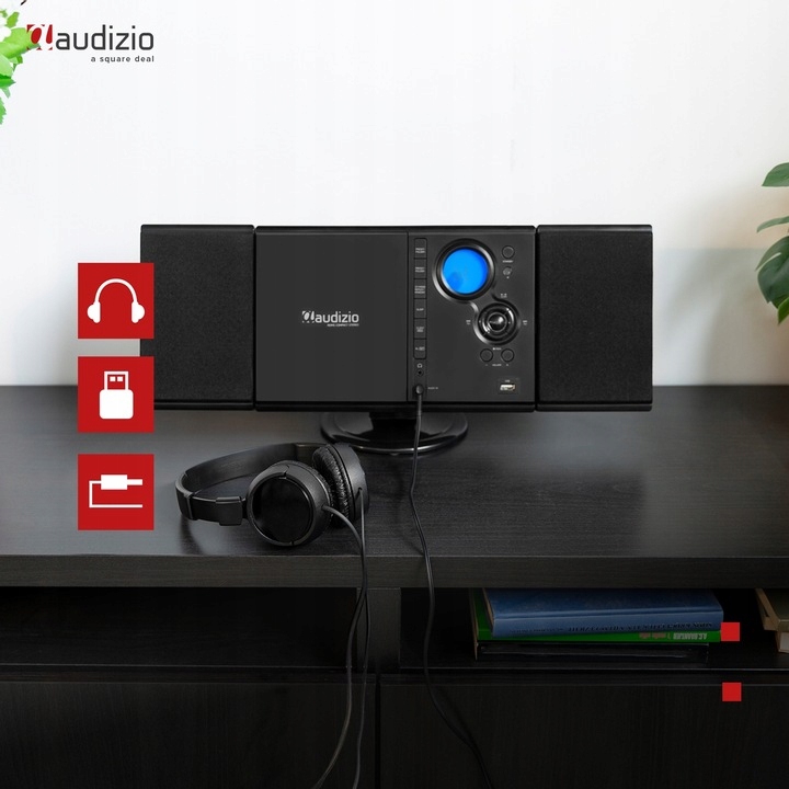 Miniwieża HiFi Audizio BT USB CD radio FM pilot Pilot tak