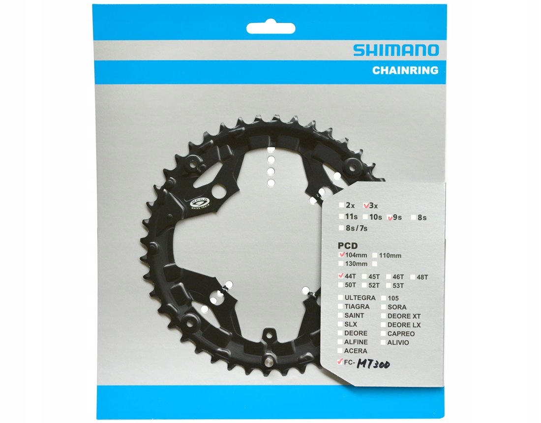Shimano tarcza 44T FC-MT300 czarna 9S Oryginał Box Wishbike Wrocław
