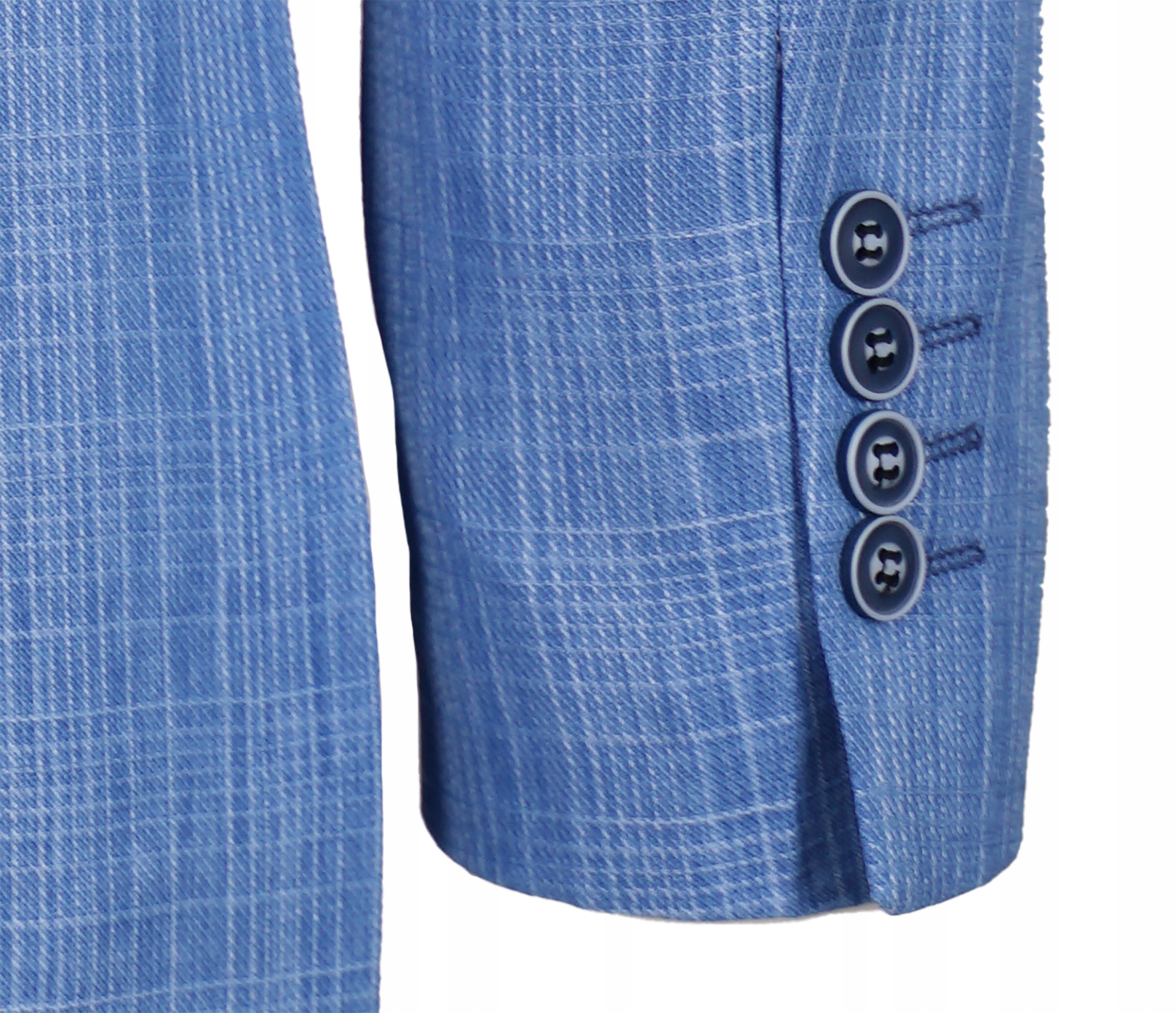 MARYNARKA MĘSKA NIEBIESKA W KRATĘ WIZYTOWA ELEGANCKA CASUAL SLIM TURECKA 54 Model PREMIUM