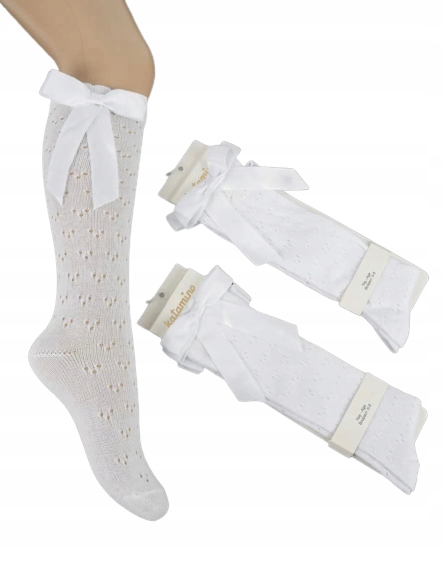 

Katamino Podkolanówki Ażurowe Kokardka Białe 5-6 L