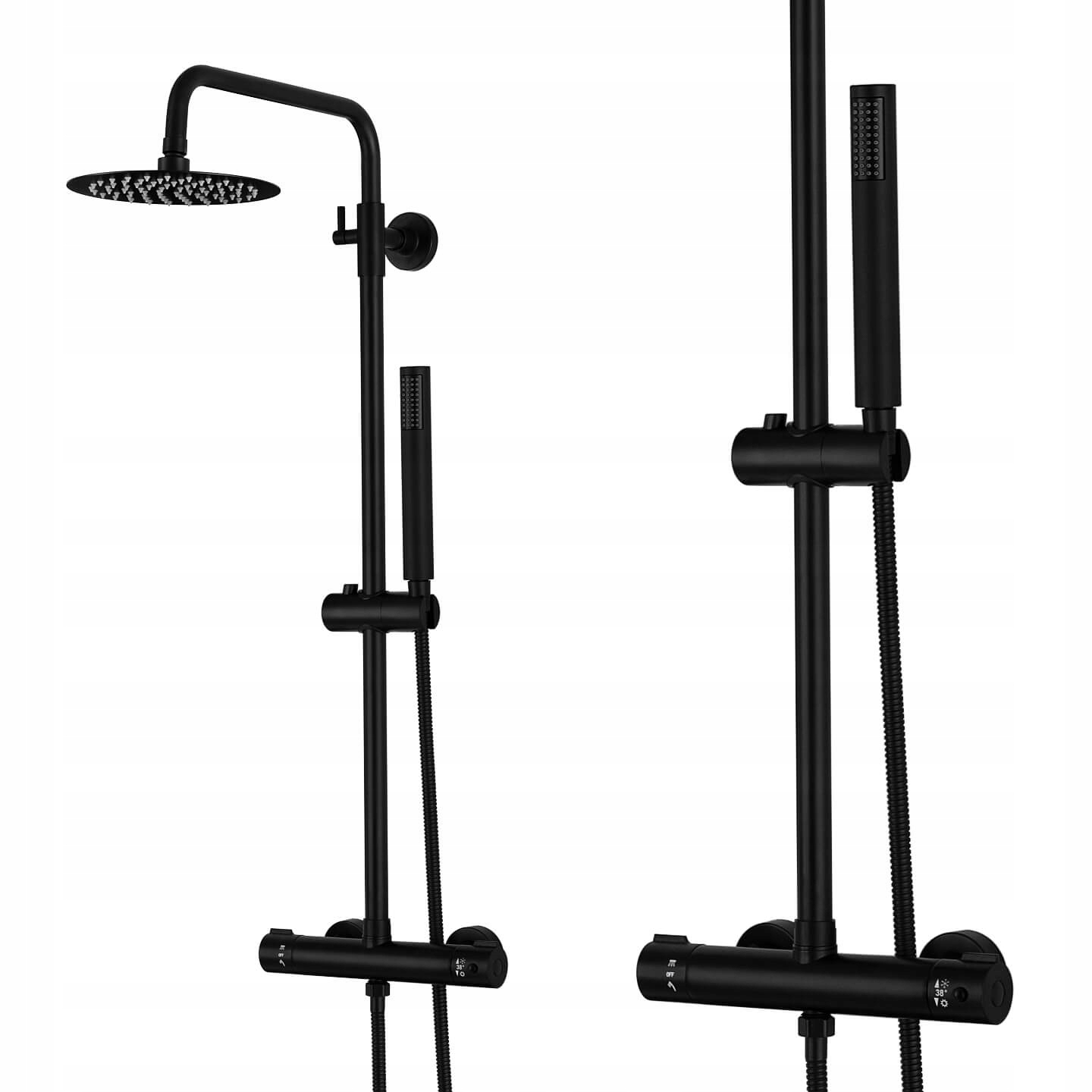 Čierny Sprchový Set, Sprchový Stĺp S Termostatom Sannit