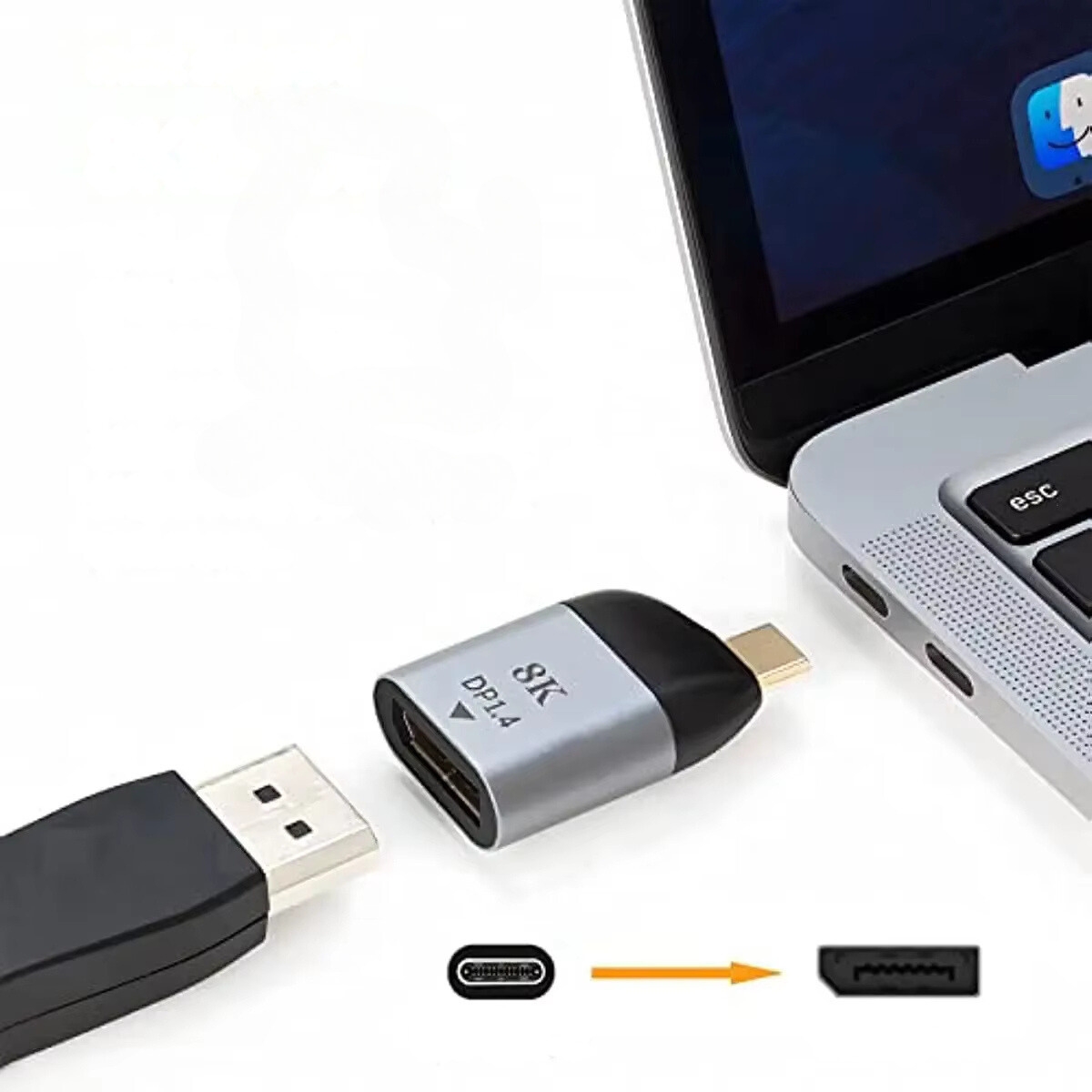 Adapter przejściówka USB-C do DisplayPort 1.4 8K 60Hz 4K 120Hz Marka WulkanCenPL