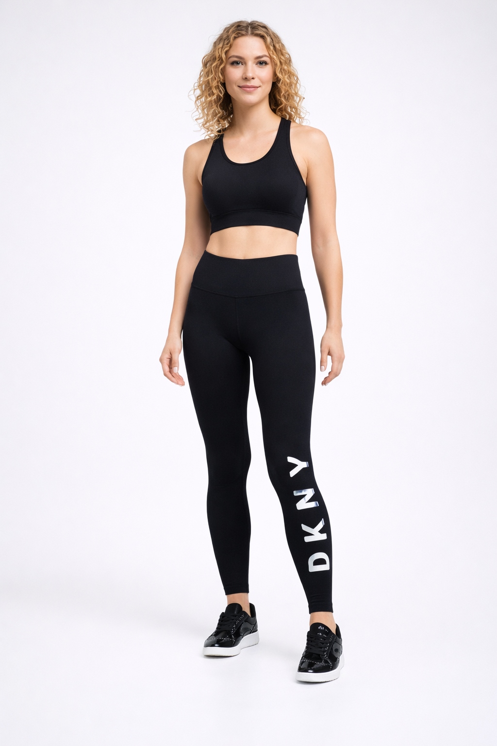 Dkny Dámské Sportovní Legíny Černé S Logem Xs I1E