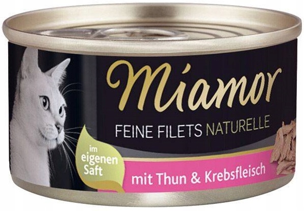 9X Miamor Feine Filets Naturelle tuňák a krab mokré krmivo pro kočky 80 g
