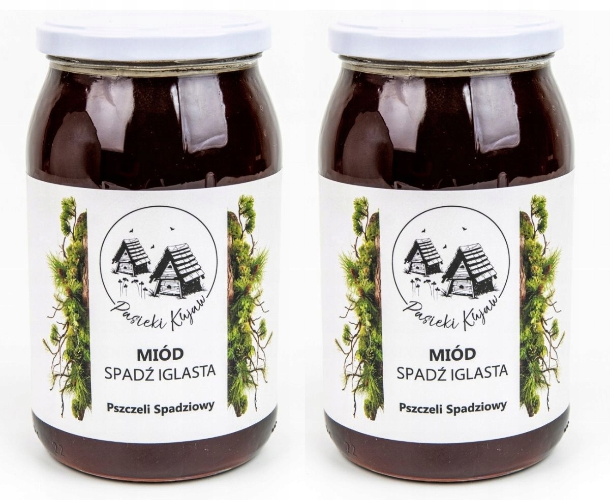 Zestaw miodów 2x1200G Spadź Iglasta Polski miód z Kujaw