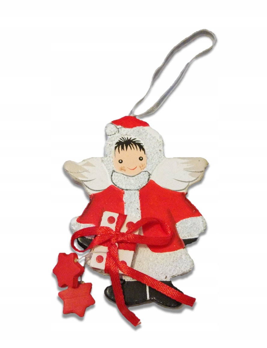 

Aniołek Drewniany Zawieszka Choinkowa Czerwony