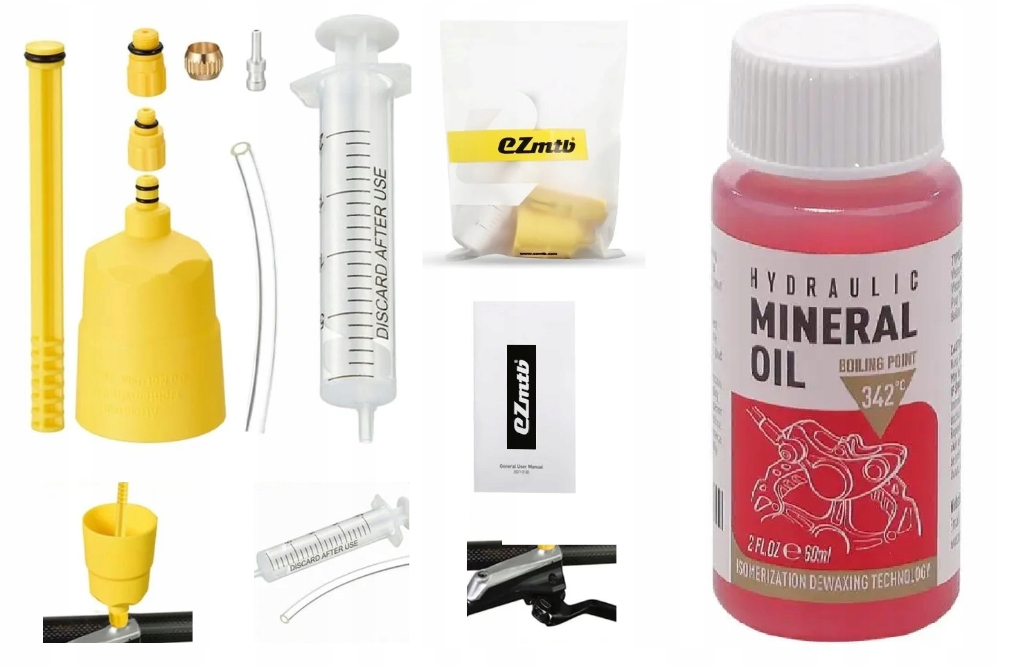 zestaw do odpowietrzania hamulców SHIMANO + olej MINERALNY 60ml