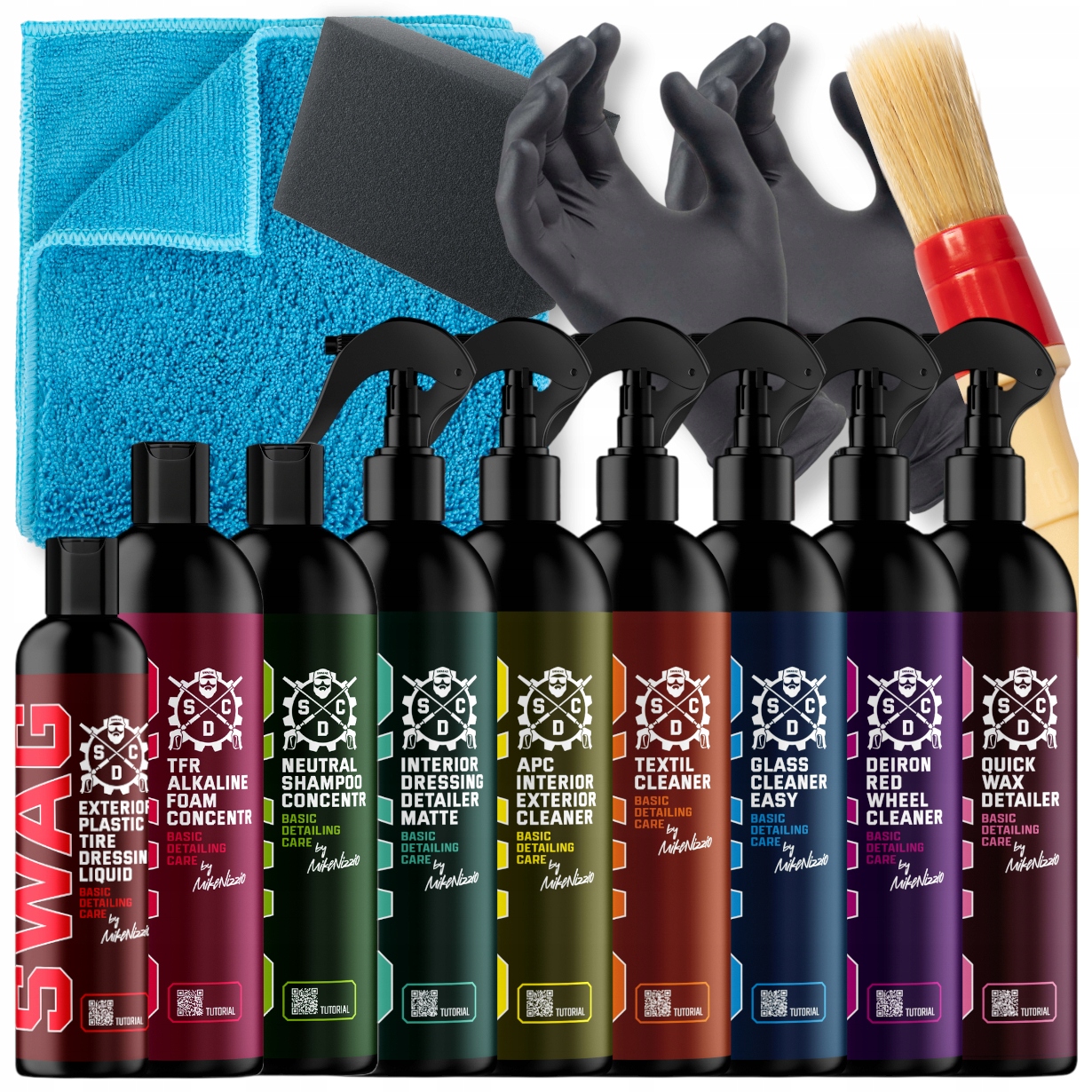 DUŻY ZESTAW SWAG 9x500ml DO MYCIA PIELĘGNACJI AUTA DETAILING LAKIER WNĘTRZE