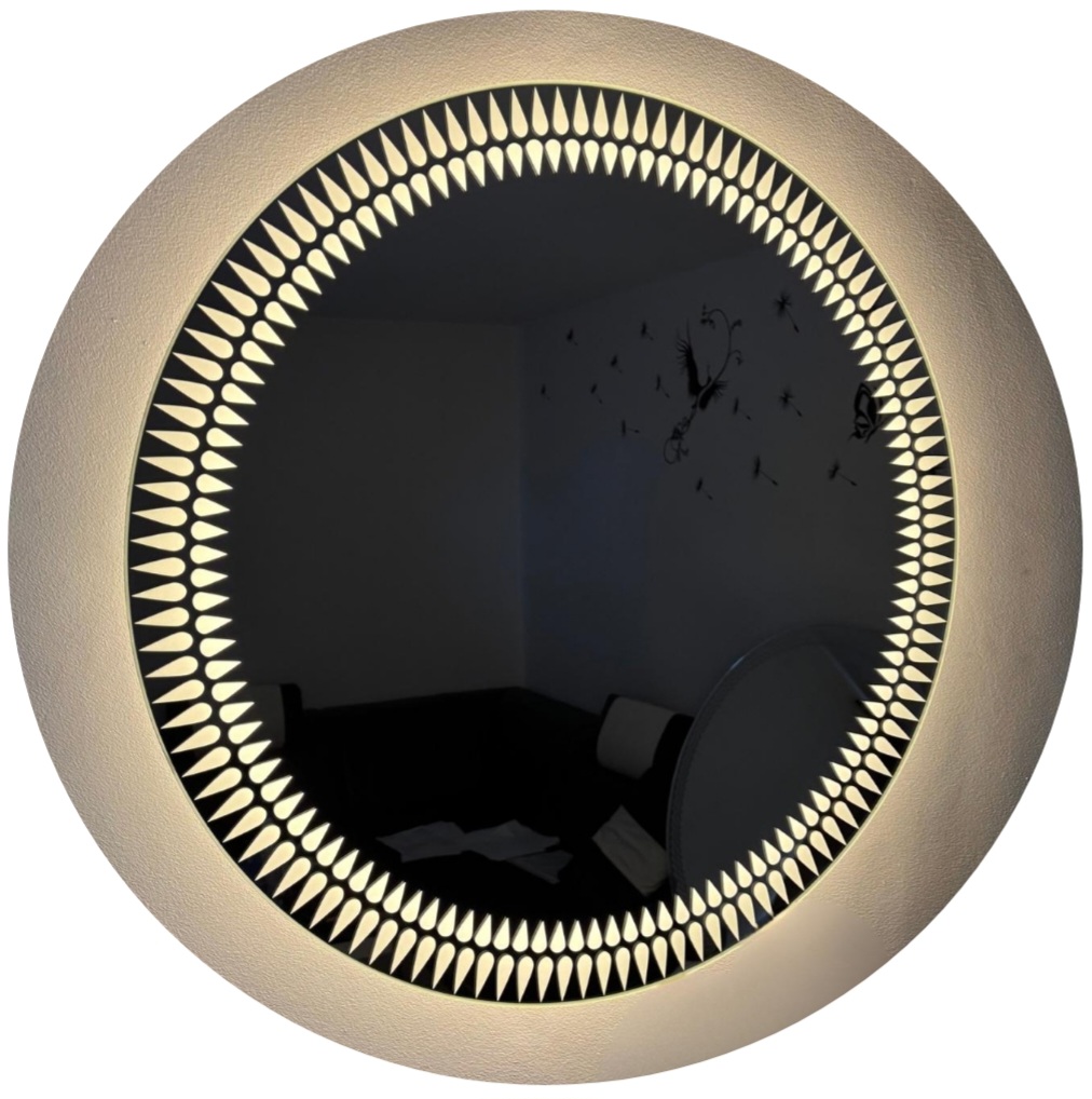 Okrúhle Zrkadlo Led Cob 70 cm Brúsené Led Kúpeľňové Zrkadlo