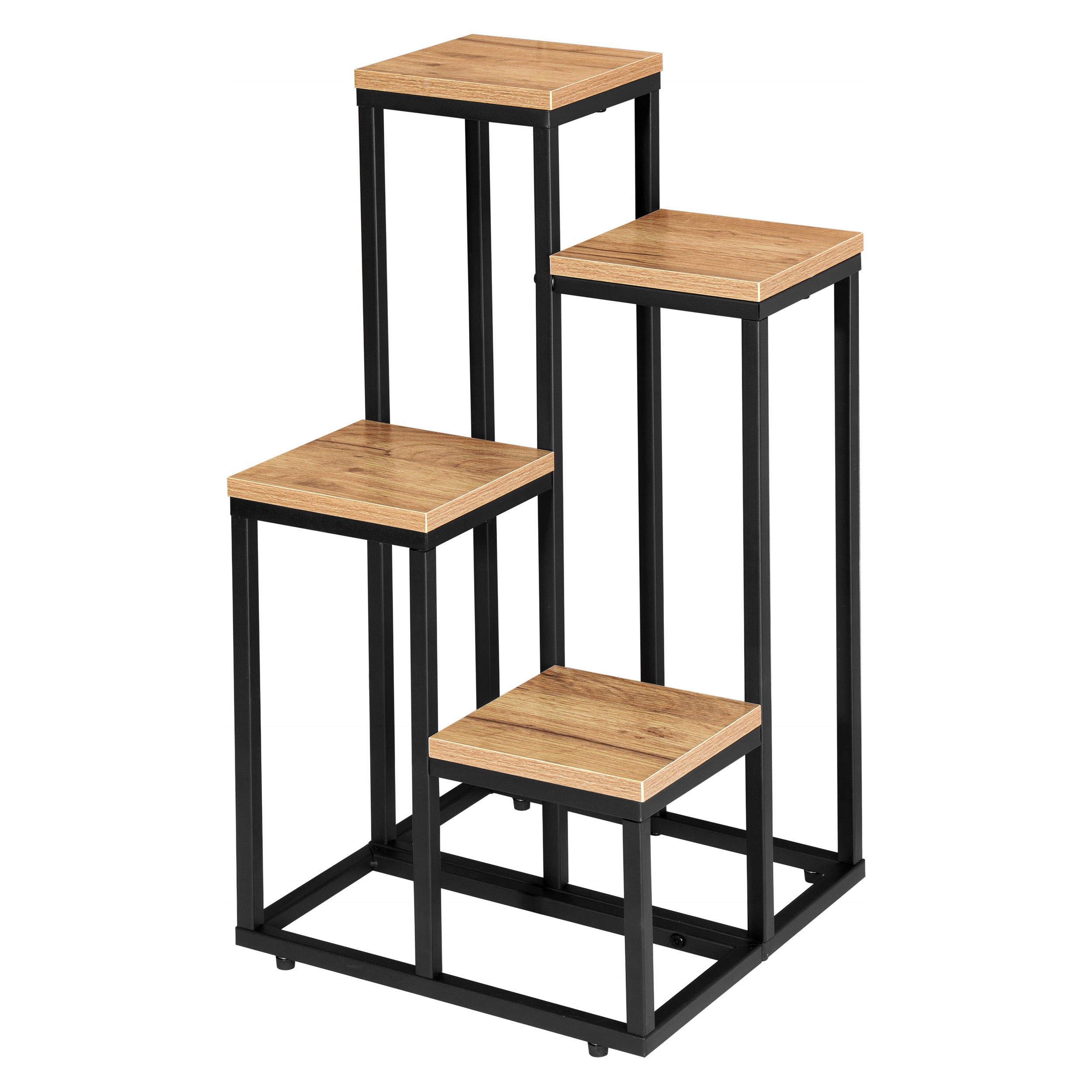 Držák Na Květináč Stojící Loft Kovový Industriální Polička Na Květiny Dub Craft