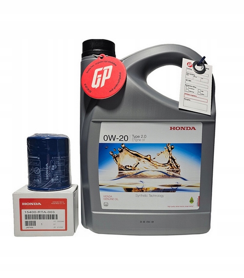 Olej Silnikowy Honda 0W20 Type 2.0 4L Filtr 15400RTA003