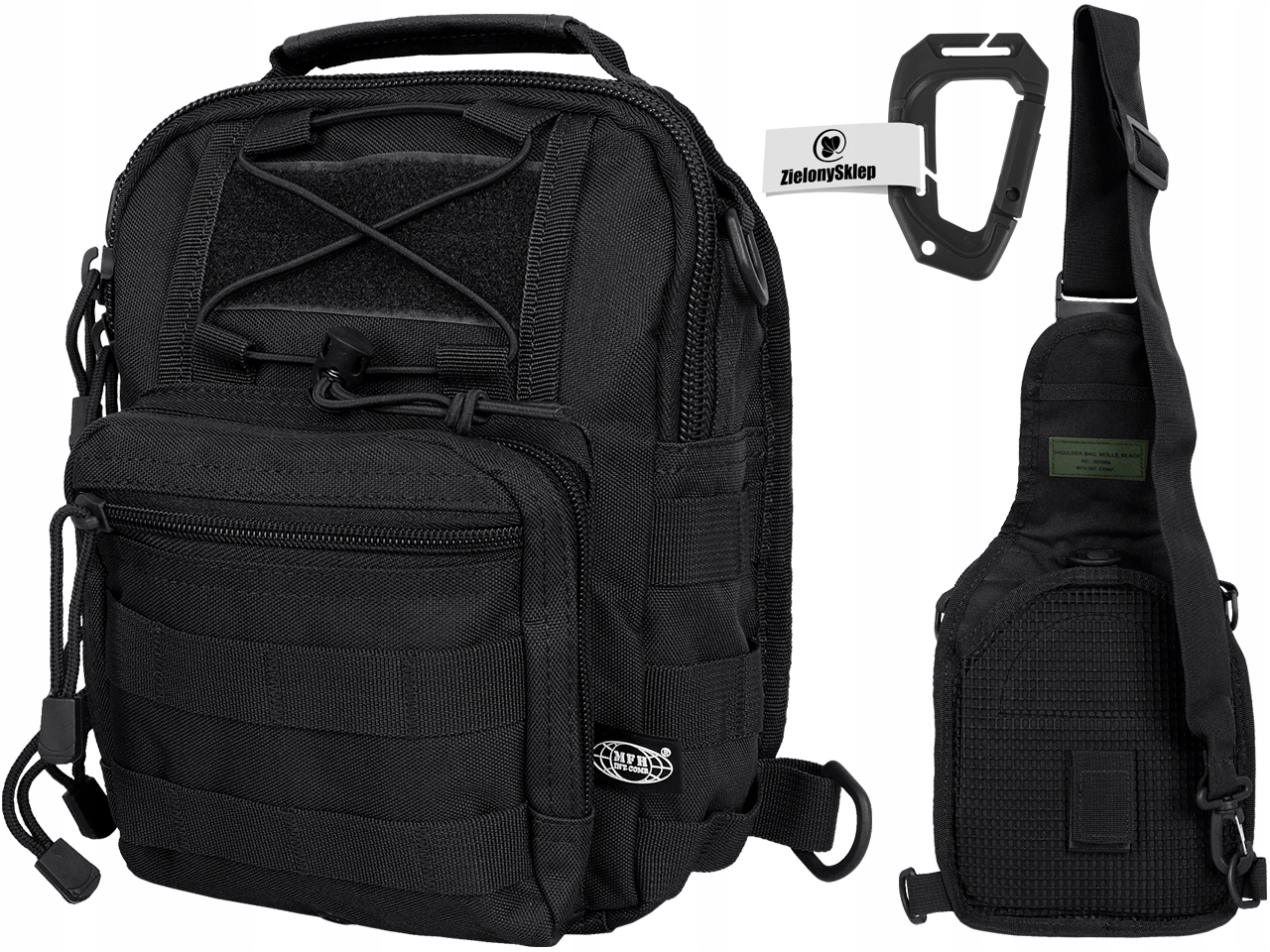 Batoh Vojenská Taška Přes Rameno Nabíječka Mfh Black Gr.
